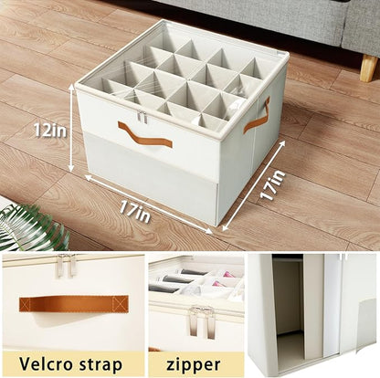 Shoe Organizer for Closet, 2 Pack Foldable Shoe Storage Organizer Box Bin