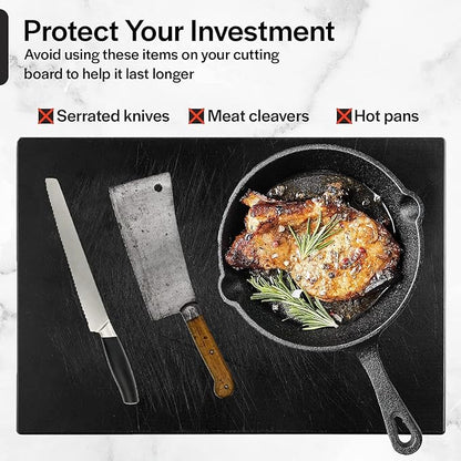 Thirteen Chefs Extra Large 24 x 18 Black Cutting Board