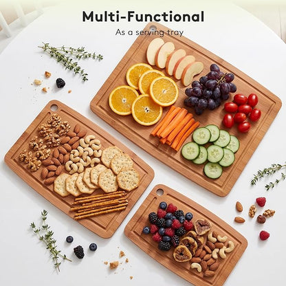 Bamboo Cutting Boards for Kitchen, Carbonized Wood Cutting Board
