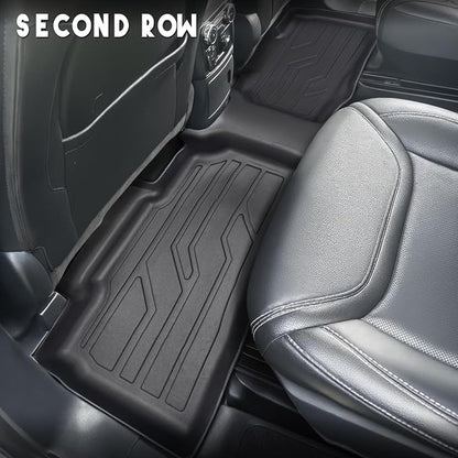 KARPAL Floor Mats for 2020-2026 Ford Explorer 6 & 7 Seats, Custom Fit TPE All Weather Ford Explorer Accessories 1st & 2nd & 3th Row Floor Liner & Trunk Mat with Backrest Mat