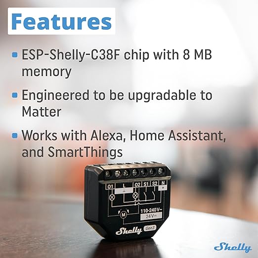 Shelly 2PM Gen3 | WiFi 2-Channel Smart Relay Switch