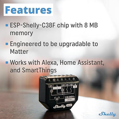 Shelly 2PM Gen3 | WiFi 2-Channel Smart Relay Switch