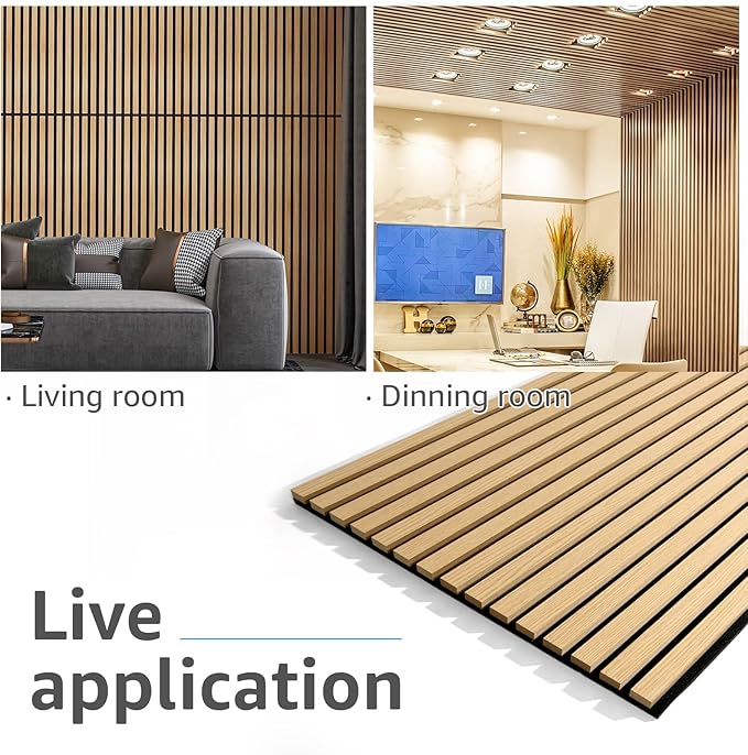 Art3d 2 Wood Slat Acoustic Panels