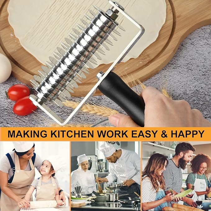 Pastry Lattice Roller Cutter, Stainless Steel Multi-Wheel Dough Cutter