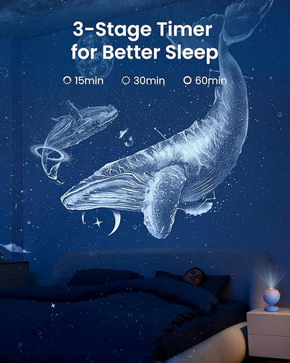 POCOCO Galaxy Star Projector for Bedroom with Replaceable Optical Film Discs, Home Planetarium Night Light Projector with High-Definition Soft Light for Relax, Study, and Meditate, Stress Relief Gifts