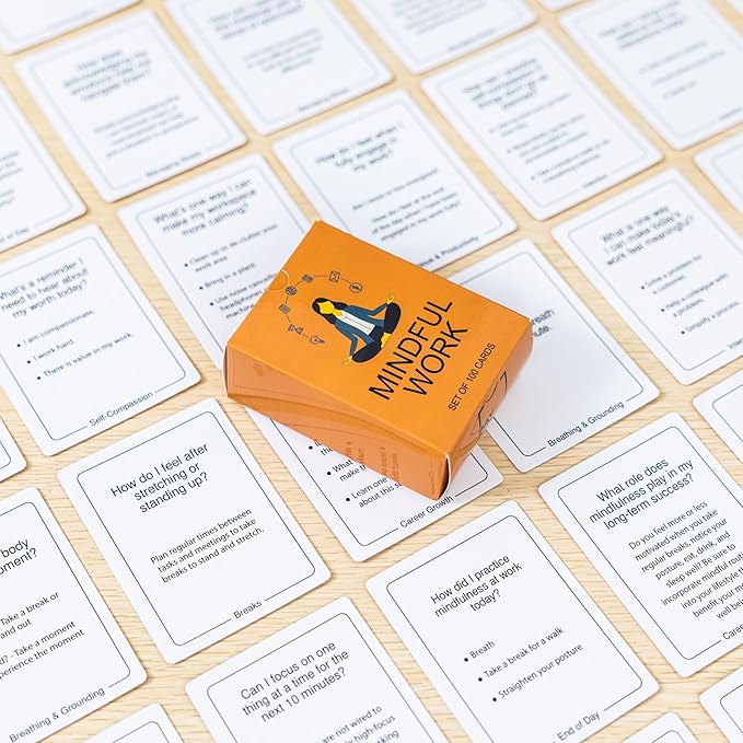 100 Mindful Work Cards – Mindfulness & Self‑Care Prompts for Professionals | Desk & Travel Deck for Stress Relief, Focus, Motivation & Well‑Being