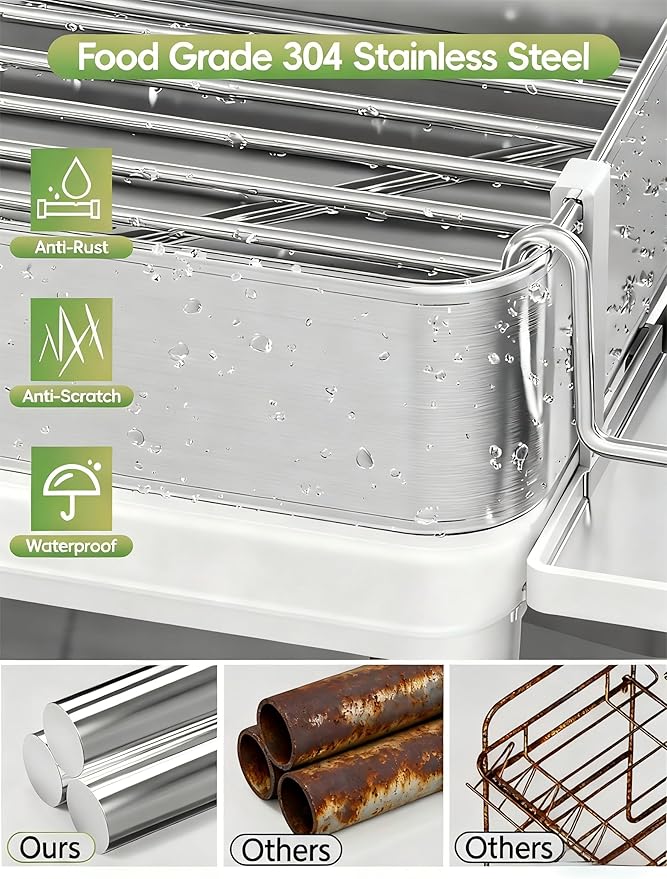 Dish Racks, Thicker Premium 304 Stainless Steel Dish Drying Rack