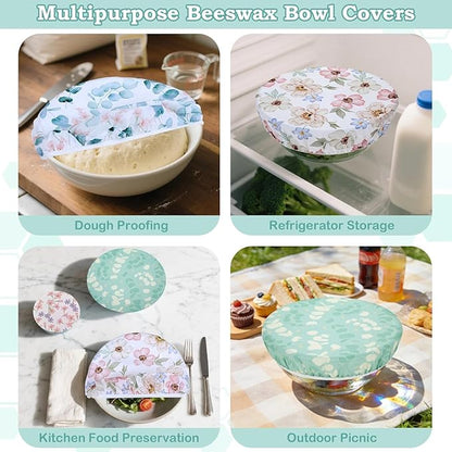 5-Size Reusable Beeswax Bowl Covers