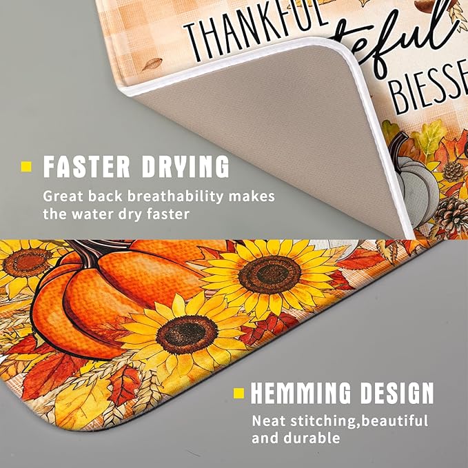 Giwawa Autumn Pumpkins Dish Drying Mat