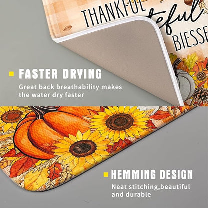 Giwawa Autumn Pumpkins Dish Drying Mat
