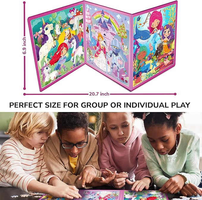 QUOKKA Magnetic Puzzles for Kids Ages 4-6 - 36 Pieces Sudoku Toddler Puzzles Ages 2-4 - Travel Games for Kids Ages 3-5 - Princess Unicorn Mermaid Toddler Travel Toys - Car Airplane Road Trip Games
