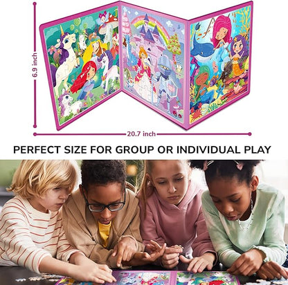 QUOKKA Magnetic Puzzles for Kids Ages 4-6 - 36 Pieces Sudoku Toddler Puzzles Ages 2-4 - Travel Games for Kids Ages 3-5 - Princess Unicorn Mermaid Toddler Travel Toys - Car Airplane Road Trip Games