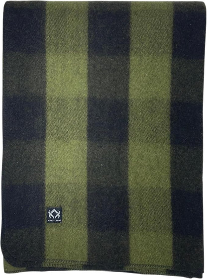 Arcturus Plaid Wool Blankets - 4.5lbs Warm, Heavy, Washable, Large | Great for Camping, Outdoors, Sporting Events, or Home