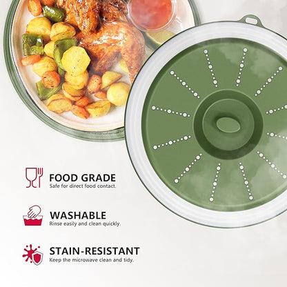 WVM Microwave Splatter Cover & Mat, Vented Collapsible Splatter Guard dish
