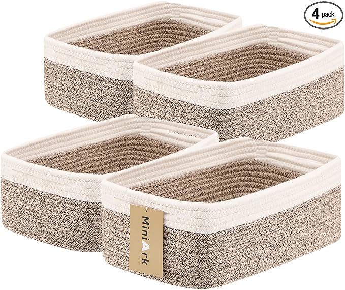 MiniArk Small Storage Baskets for Organizing | Closet Organizer Bins | Shelf