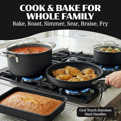 Granitestone Ceraluxe 20 Pc Ceramic Cookware Set Nonstick, Complete Pots and
