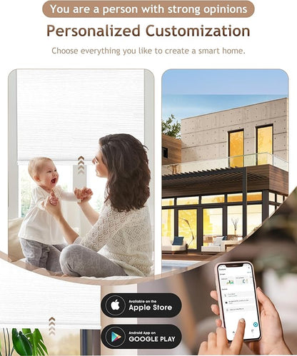 Kincmo Motorized Blinds with Remote, 100% Blackout Motorized Roller Shades Work