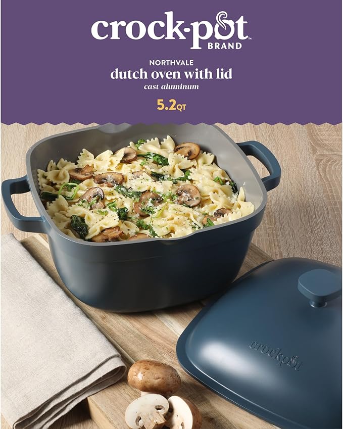 Crock-Pot Northvale Cast Aluminum Lightweight Durable 5.2 Quart Heavy Duty