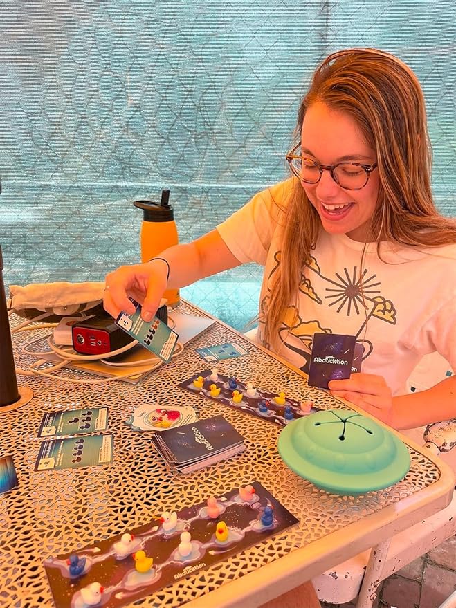 Abducktion - Bundle Base + IntergalacDuck Research Expansion Combo Pack, 25-30 Minutes, Ages 12+, A weirdly Strategic Duck Kidnapping Game, a UFO, and Mind-Bending, Shape-Finding Logic!