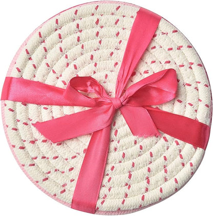 Kitchen Potholders Set Trivets Set 100% Pure Cotton Thread Weave Hot Pot