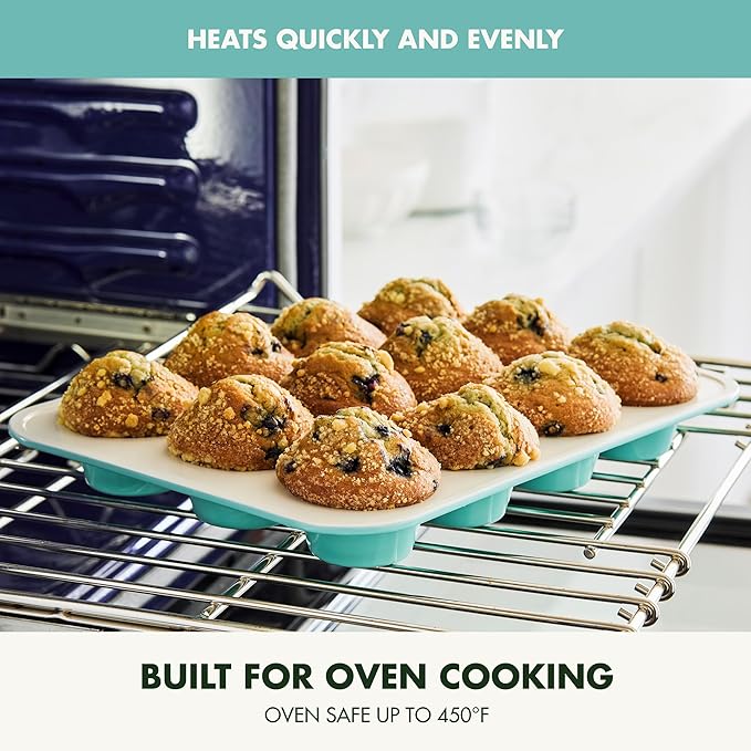 GreenPan Bakewell 12-Cup Muffin Pan, Healthy Ceramic Nonstick Bakeware