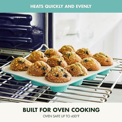 GreenPan Bakewell 12-Cup Muffin Pan, Healthy Ceramic Nonstick Bakeware