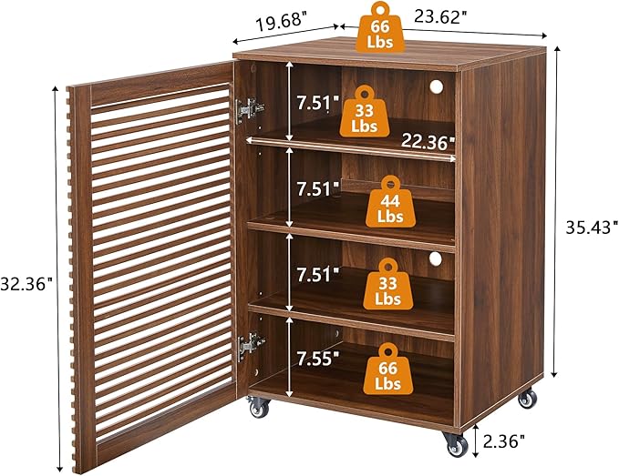 LEVNARY 5-Tier AV Media Cabinet