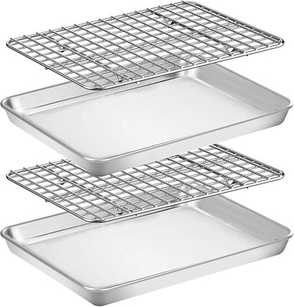 Baking Sheet with Rack Set, Wildone Stainless Steel Cookie Sheet Baking Pan
