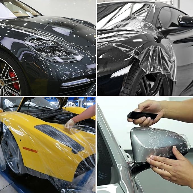 Self-Healing TPU Clear Paint Protection PPF Film, Bulk Wrap for Car, Motorcycle & Bicycle Frame Surface Protection (Transparent, 5" x 120")