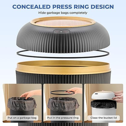Pukomc Smart Sensor Wastebasket, Convenient and Hygienic Easy to Use,