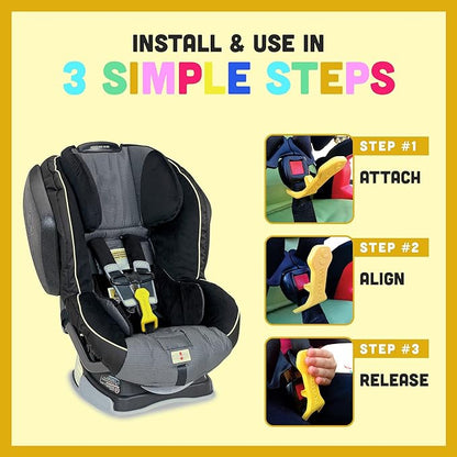 Bucklebee Easy Car Seat Buckle Release Aid for Children Unbuckle Car Seat Release Tool - Button Pusher - Opener for Nails (1 Pack Gray)