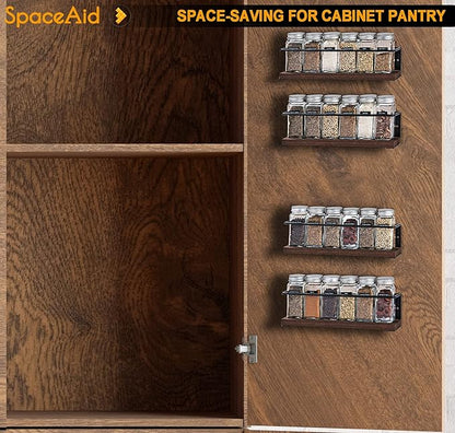 SpaceAid Spice Rack Organizer for Cabinet Door or Wall Mount