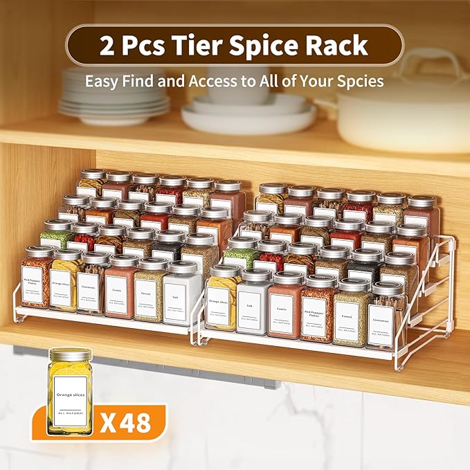 BOIVSHI Spice Organization for Cabinet, Spice Rack Organizer, Spice Rack