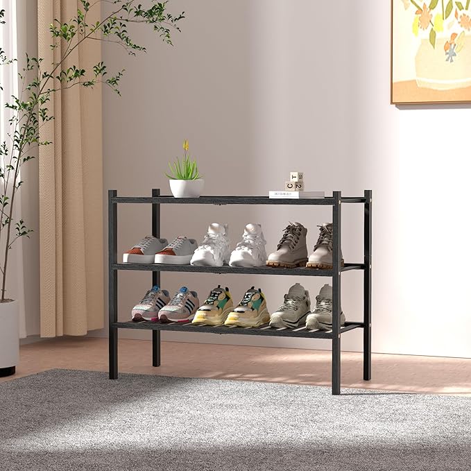 ROMGUAR CRAFT 3 Tier Bamboo Shoe Rack