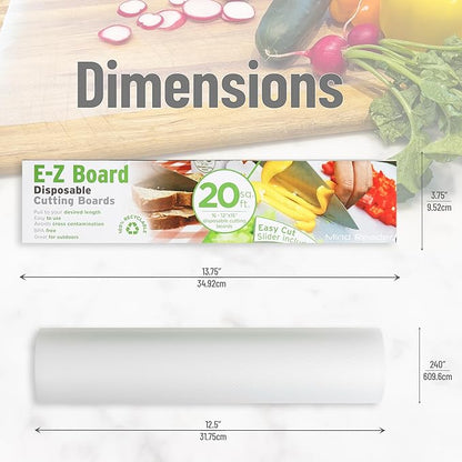 Mind Reader E-Z Board Disposable Plastic Cutting Board, 20 sf, 13.78"L x 3.35"W
