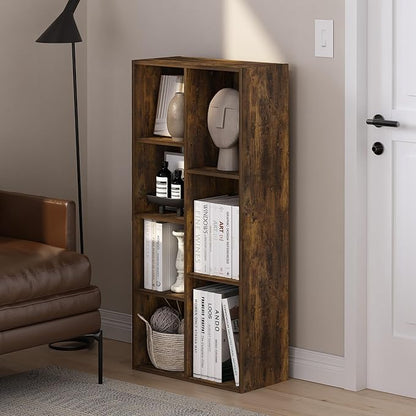 Furinno LUDER Book Shelf, 7-Cube Bookshelf, Bookcase