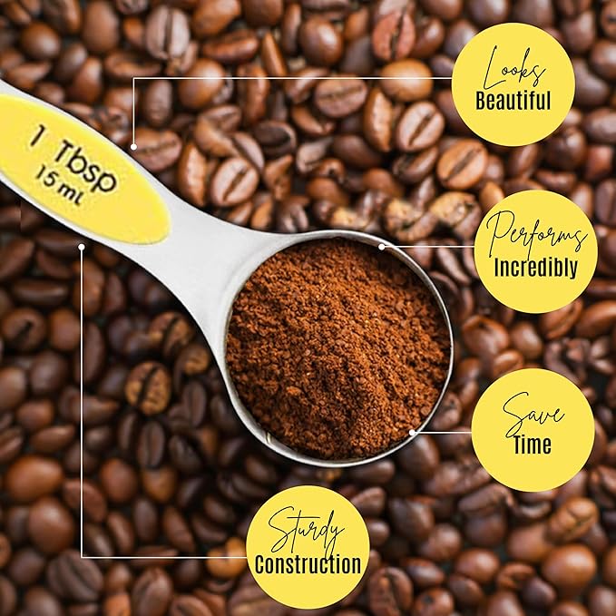 Magnetic Measuring Spoons Set of 9 Stainless Steel Dual-Sided Stackable