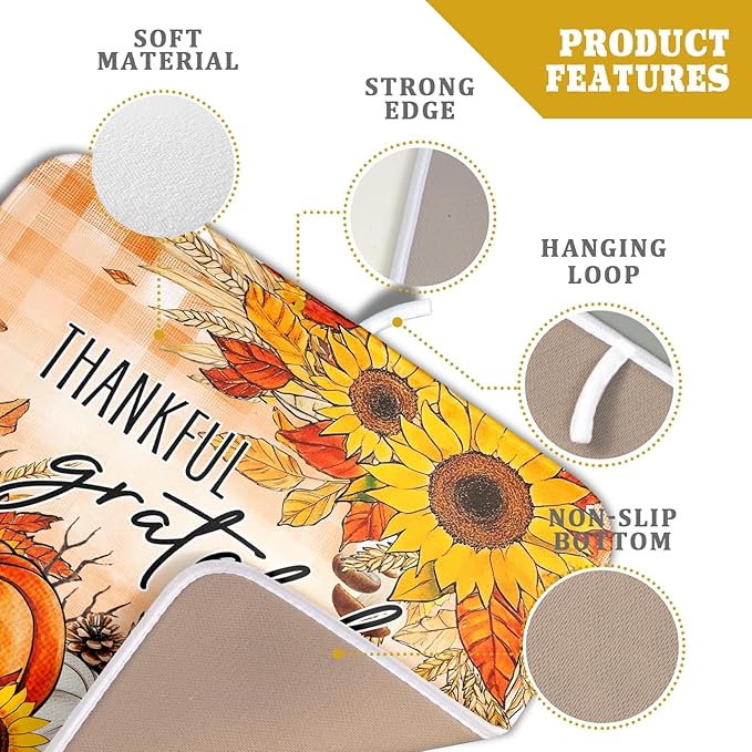 Giwawa Autumn Pumpkins Dish Drying Mat