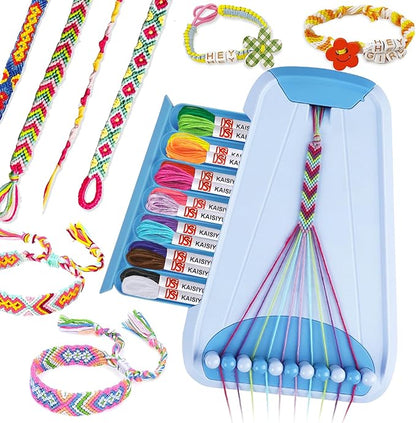 Friendship Bracelet Making Kit for Girls, Arts and Crafts Bracelets String Maker Kit for Kids Ages 8-12 Christmas Birthday Gifts (All Blue)