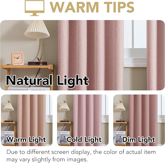 H.VERSAILTEX Linen Curtains 100% Blackout Curtains