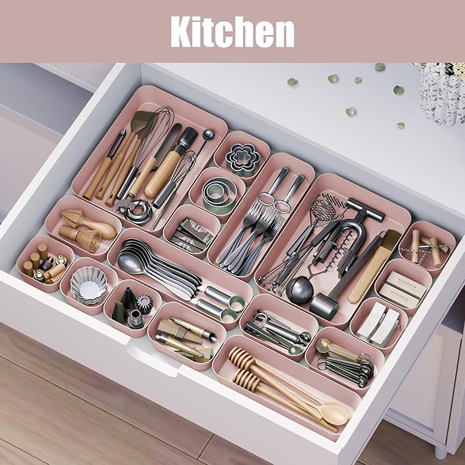 Plastic Drawer Organizers, Desk and Vanity Organizer Plastic Tray, Makeup