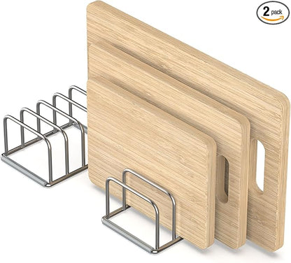 KORRTFID Cutting Board Holder, 2PSC Cutting Board Organizer Rack, 304 Stainless