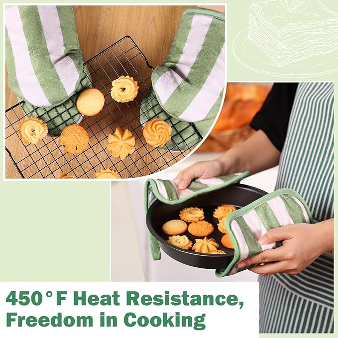 Reallnaive Oven Mitts and Pot Holders 4 Pcs Set