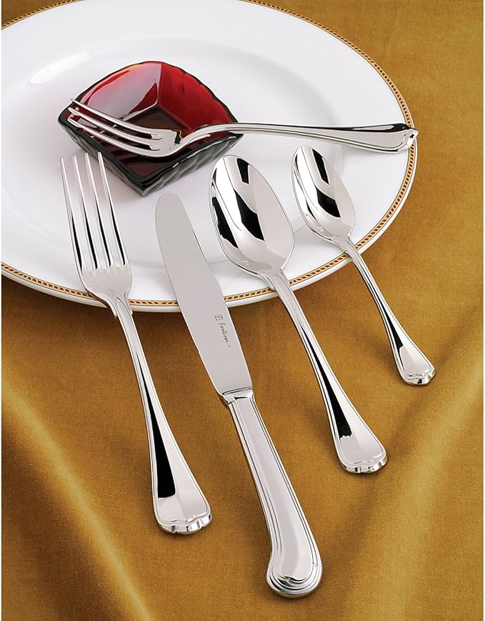 Fortessa San Marco 18/10 Stainless Steel Flatware, 5 Piece Place Setting, Service for 1