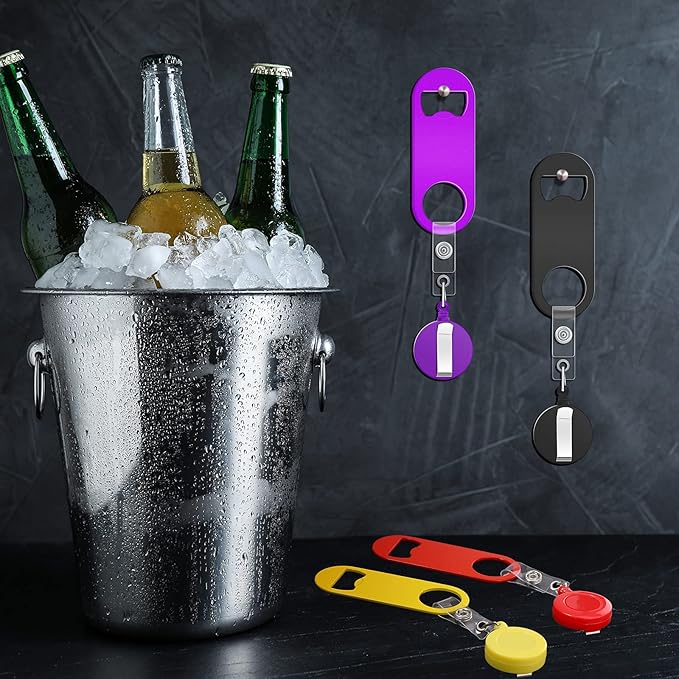 Honoson 8 Pieces Retractable Flat Bottle Opener Bartender Beer Opener