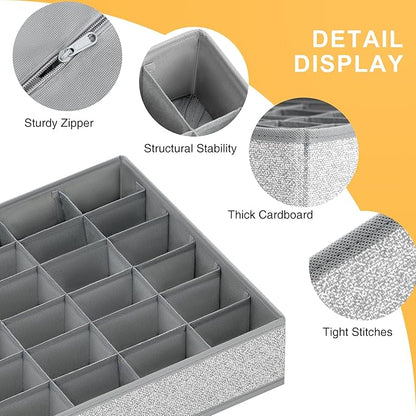 Joyoldelf Sock Drawer Organizer Divider Underwear Organizer 24-cell Fabric