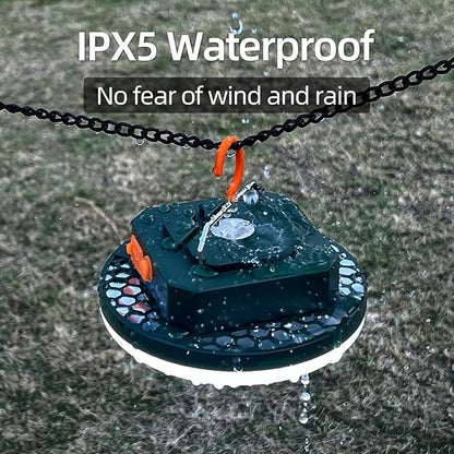 Camping Pop up Tent Light for Hanging, LED Rechargeable Portable Overhead Lantern for Vendor Booths, Waterproof Outdoor Camp Lamp with Battery Power for Glamping Indoor Outages(Dimming-Green)