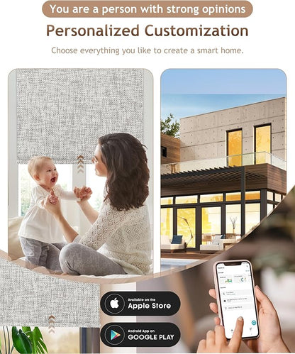 Kincmo Motorized Blinds with Remote, 100% Blackout Motorized Roller Shades Work
