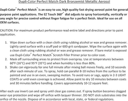 Dupli-Color EBGM04937 Perfect Match Automotive Spray Paint – General Motors Dark Bronzemist Metallic, 76 WA528F – 8 oz. Aerosol Can