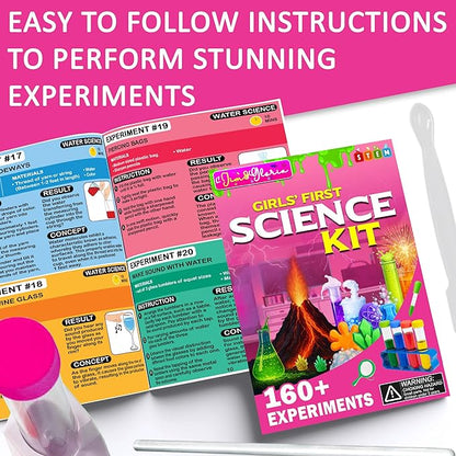 Jim&Gloria Science Kits for Kids Age 5-7 8-12 Year Old Birthday Gifts for Girls, Craft Supplies, Learning & Educational Toys, Stem Toys, Chemistry Set, Science Experiments for Kids Volcano Projects